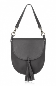 Leather Saddle Bag - Dark Grey